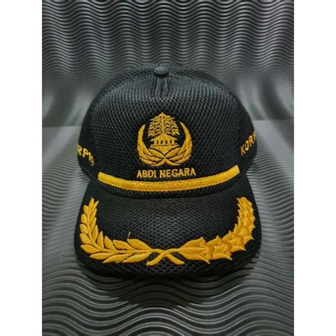 Jual Topi Jaring Korpri Hitam Padi Kapas Topi Jala Korpri Hitam