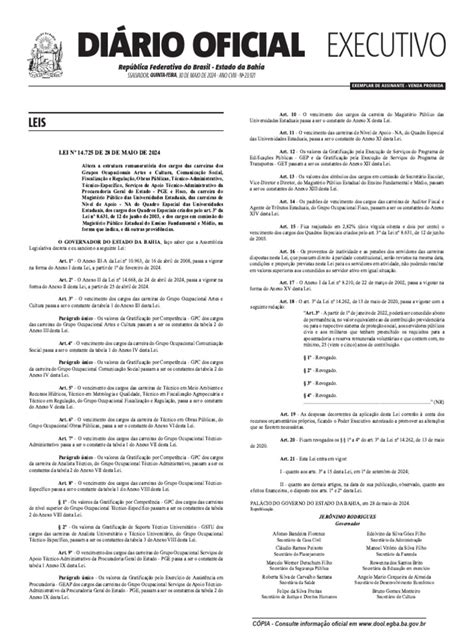 Diario Oficial Do Estado Da Ba - Diário Oficial Do Estado Da Bahia - Ano - 108 - Numero - 23921-1 | PDF