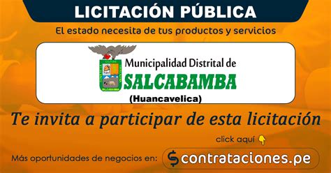 MUNICIPALIDAD DE SALCABAMBA REQUIERE UN PERSONA NATURAL Y O JURIDICA