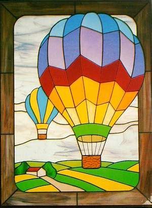 Harmony Glass Carolyn Kyle Pattern CKE 6 Hot Air Balloons Glass