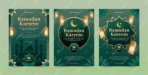 Free Vector Gradient Ramadan Greeting Cards Collection