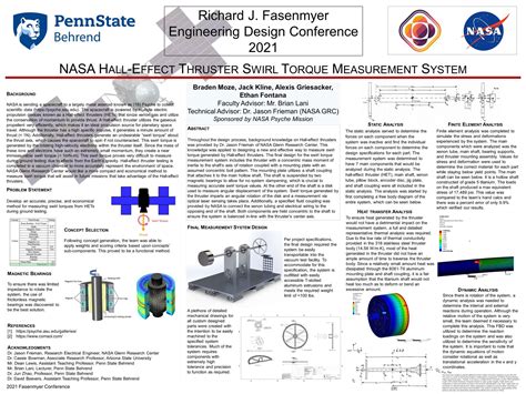 Hall-effect Thruster Swirl Torque Measurement System | Behrend Senior ...