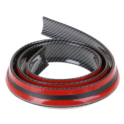 VODOOL Universal 1 5m Carbon Fiber Rubber Car Rear Spoiler Strip 40mm