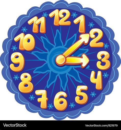 Funny Cartoon Clock For Kids Royalty Free Vector Image