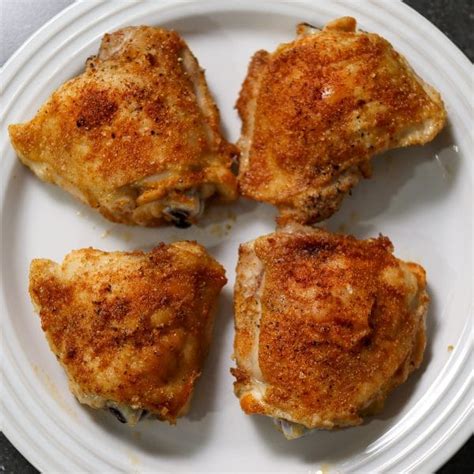 Baked Bone In Chicken Thighs Crispy And Juicy Home Cook Basics