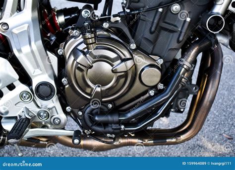 Close Up View Of Naked Motorcycle Engine Stock Image Image Of Moto