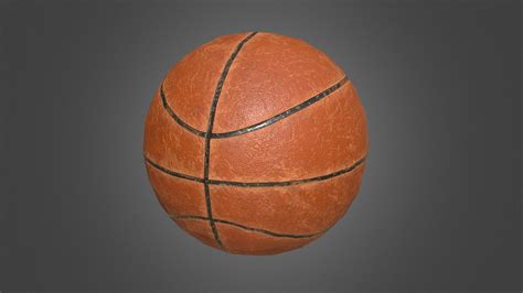 Old Basketball Ball Low Poly Pbr Mode 3d Model By