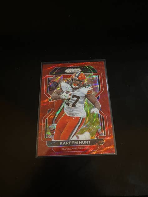 Kareem Hunt Panini Prizm Red Wave Prizm Browns Pwe Ebay