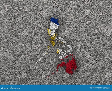 Mapa E Bandeira Das Filipinas Em Sementes De Papoila Foto De Stock