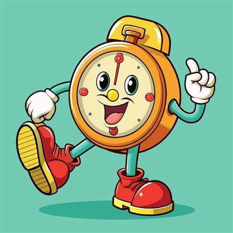 Charming Retro Cartoon Clock Vector Art Premium Ai Generated Vector