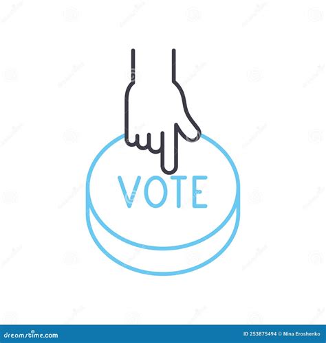 Voting Line Icon, Outline Symbol, Vector Illustration, Concept Sign