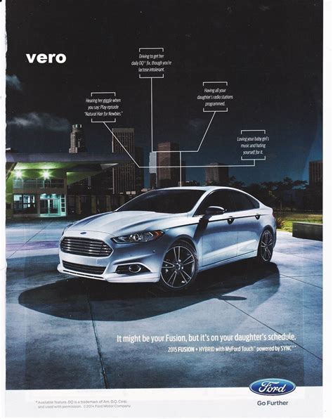 Ford Fusion 2014 Magazine Ad Print Art Poster Page Clipping Car