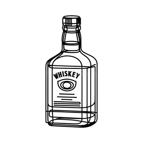 Disegno A Linea Singola Continuo Una Bottiglia Di Whiskey