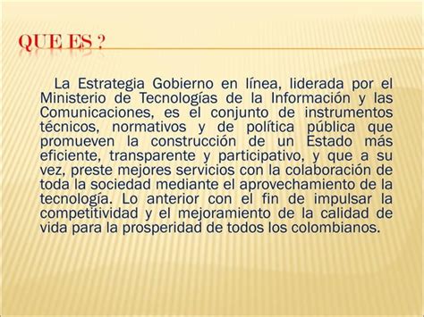 Gobierno En Linea Ppt