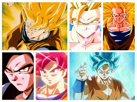 Dbz goku transformation ssj, ssj 2 , ssj3 , ssj 4 ssj God , ssgss Goku ...