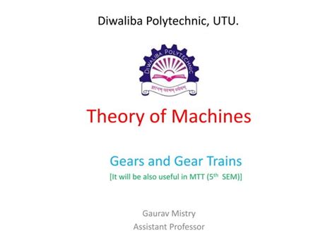 Gears And Gear Trains May 2020 PPT