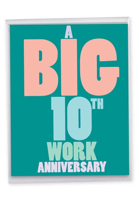 Buy NobleWorks 10th Work Anniversary Card 8 5 X 11 Inch Jumbo