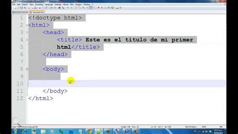 Tutorial Basico Html 1 Estructura Basica Youtube