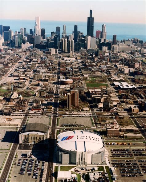 Aerial Of Chicago Stadium And United Center | Chicago Blackhawks Framed ...