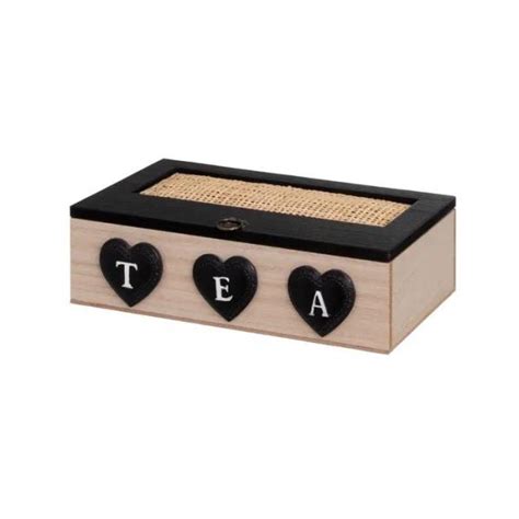 CAJA 6 COMPARTIMENTOS HEARTS MDF 24X17X7CM Al Por Mayor Plasticosur