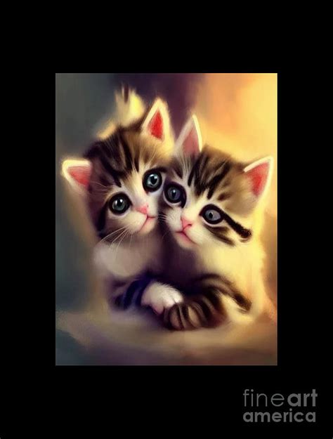 Cute Kittens Cats Digital Art By Brielle Martin Fine Art America