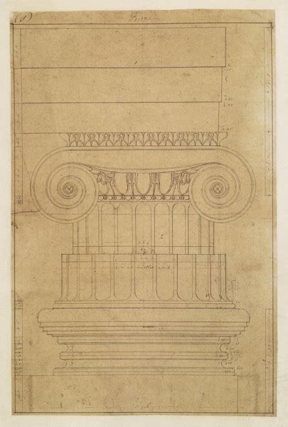 Study Of An Ionic Capital Architrave And Column Base From The Temple