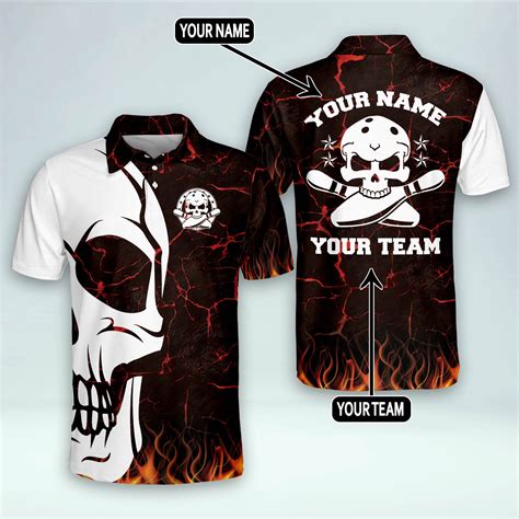 Custom Bowling Polo Shirts For Men And Women Flame Bowling Shirt Custom Coolest Bowling Team