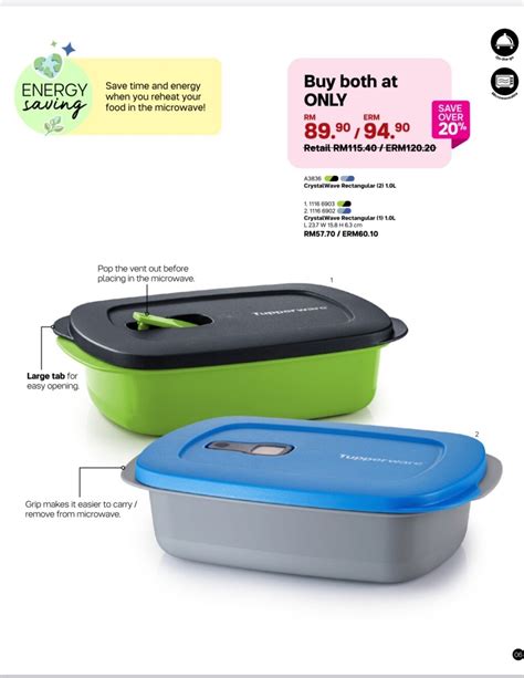 Tupperware Crystalwave Rectanglular Lunch Box L Lazada