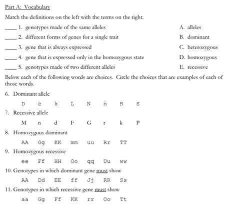 Solved Part A Vocabulary Match The Definitions On The Left With