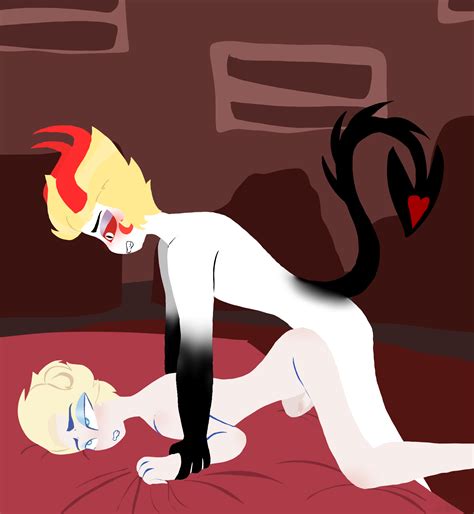 Rule 34 2boys Angel Artist Request Blonde Hair Demon Femboy Gay Gay Sex Hazbin Hotel Lucifer