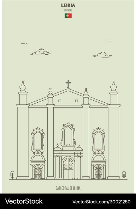 Cathedral leiria portugal Royalty Free Vector Image