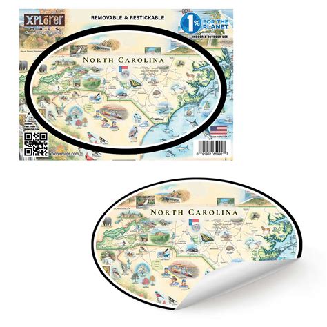 North Carolina State Maps Stickers Xplorer Maps