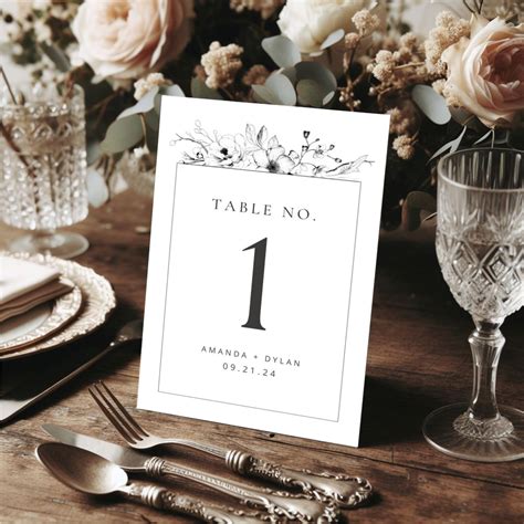 Editable Table Numbers Template Digital Download Table Number Diy