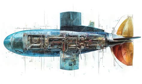 detailed side view   submarines hull showcasing premium ai