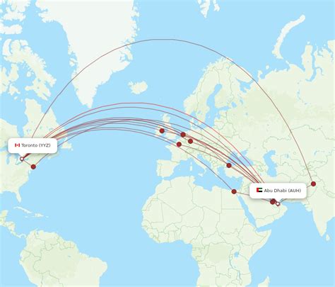 All Flight Routes From Toronto To Abu Dhabi YYZ To AUH Flight Routes