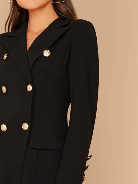 Shein Privé Notch Collar Double Breasted Blazer Shein Uk