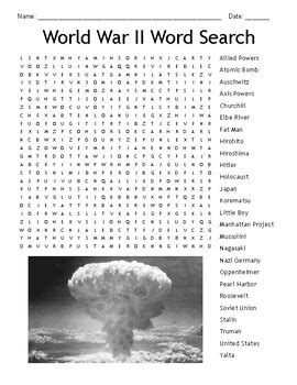 World War II Word Search By Oasis EdTech Teachers Pay Teachers