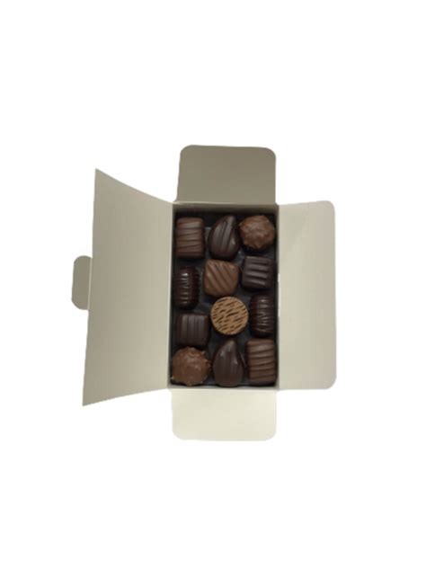 Ballotin Blanc Graphique 250g Chocolats Assortis Chocolaterie Schaal