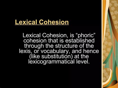 Lexical Cohesion Ppt