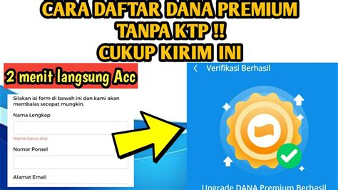 Cara Daftar Dana Premium Tanpa Ktp Cara Atasi Gagal Upgrade Dana