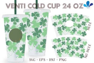 Three Leaves Clover Layer Venti Cup SVG Graphic By Lookhnam Creative