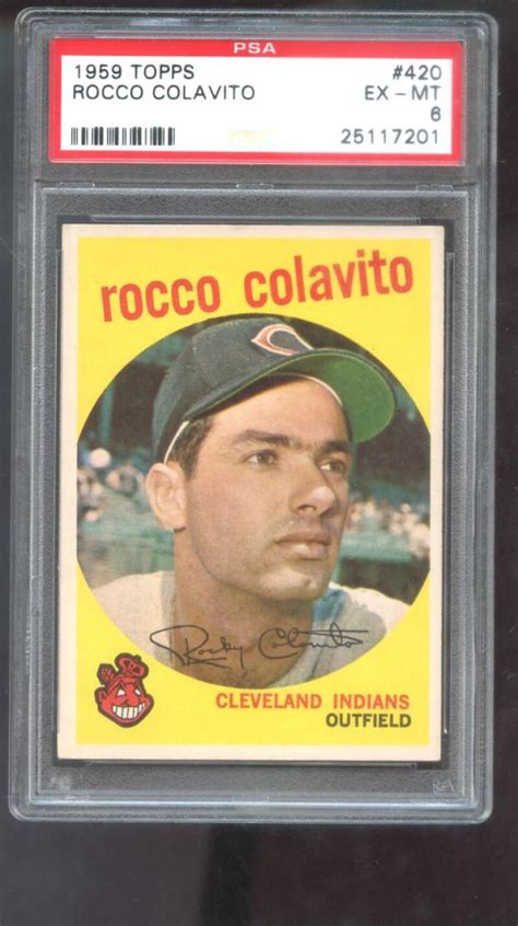 1959 Topps 420 Rocco Colavito Rocky PSA 6 Graded Baseball Card MLB