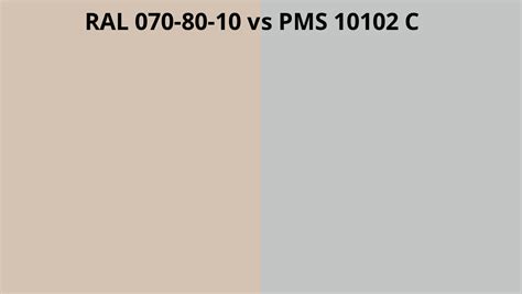 Ral 070 80 10 Vs Pms 10102 C Ral Colour Chart Uk