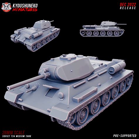 Stl File Soviet T 34 Medium Tank 🪖・3d Printing Model To Download・cults