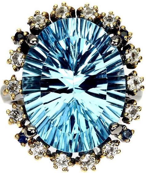 Pierścionek 16 82ct Sky Blue Topaz szafiry r 16 Ceny i opinie Ceneo pl