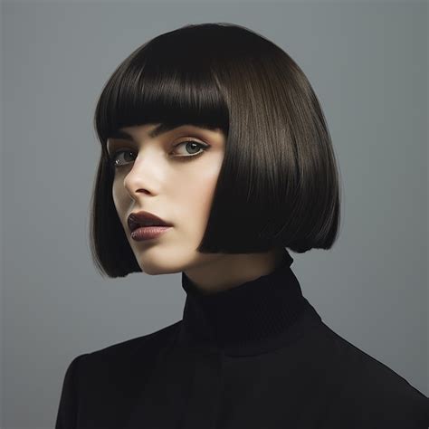 Premium Photo | A woman with a bob cut and black hair