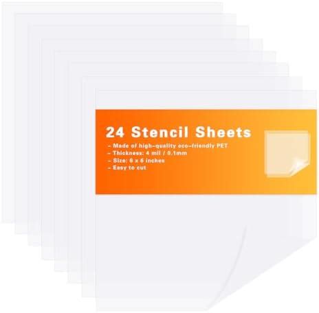 Amazon Easy Cut Stencil Sheet Set Of 24 12x12 Acetate Mylar For