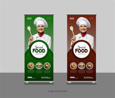 Premium Vector Food Roll Up Banner Template Or Restaurant Services