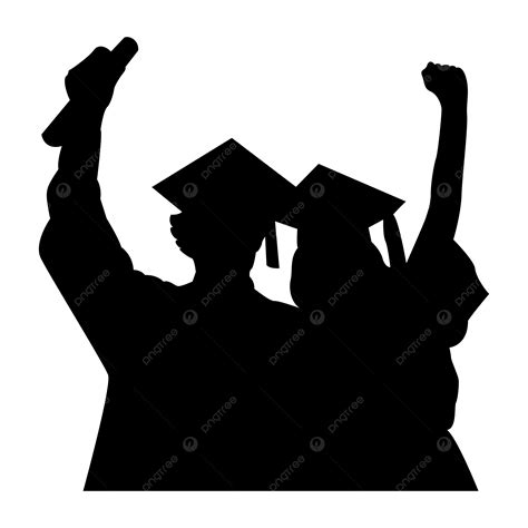 Hand Drawn Graduation Silhouette Vector Graduation Silhouette