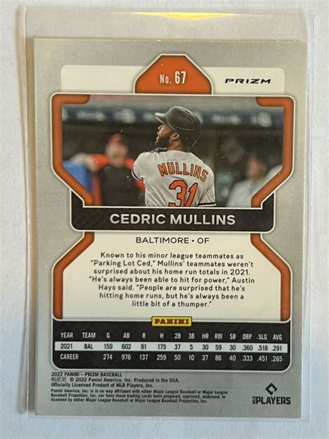 2022 Panini Prizm Baseball Cedric Mullins 67 White Wave Prizm